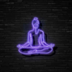 Neon Meditation Art Wallpaper