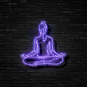 Neon Meditation Art Wallpaper