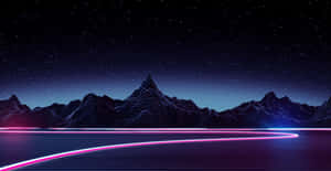 Neon Mountain Landscape Wallpaper