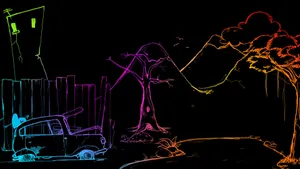 Neon Nature Artwork Wallpaper