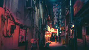 Neon_ Nightfall_ Alley Wallpaper