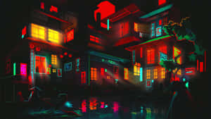 Neon Nightlife Artwork Wallpaper