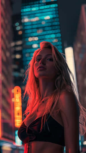 Neon Nightlife Portrait Wallpaper