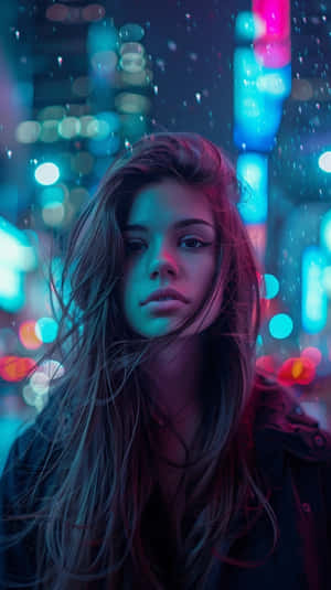 Neon Nightlife Portrait Wallpaper