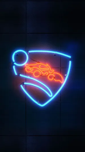 Neon Orange Car Logo Rocket League Iphone Wallpaper