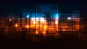 Neon Orange Squares Wallpaper