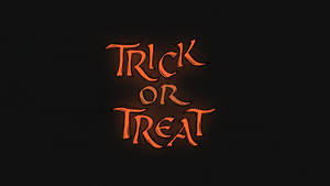 Neon Orange Trick Or Treat Signage Wallpaper