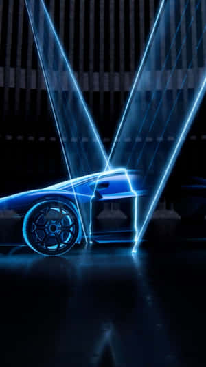 Neon Outlined Lamborghiniin Darkness Wallpaper