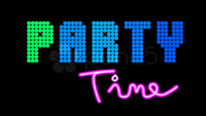 Neon Party Time Signage Wallpaper