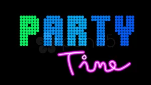 Neon Party Time Signage Wallpaper