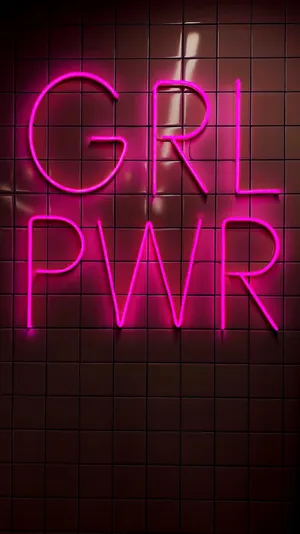 Neon Pink Aesthetic Girl Power Wallpaper