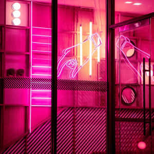 Neon Pink Aesthetic Interior Wallpaper