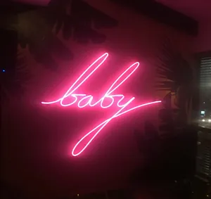 Neon Pink Baby Sign Glow Wallpaper