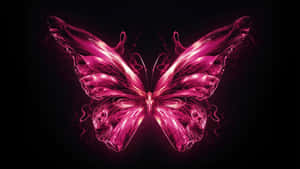 Neon Pink Butterfly Art Wallpaper