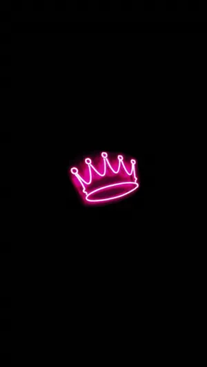 Neon Pink Crown Aesthetic Wallpaper