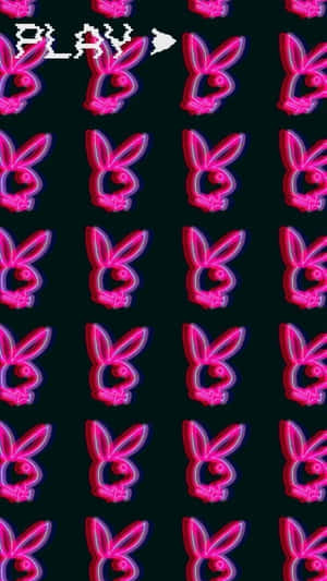 Neon Play Bunny Pattern Wallpaper