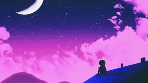 Neon Purple Clouds Wallpaper