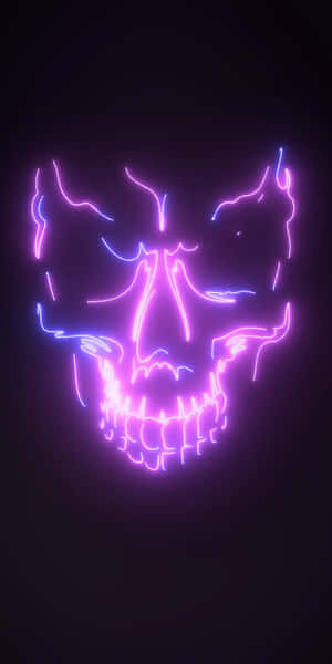 Neon Purple Skull Aesthetic.jpg Wallpaper