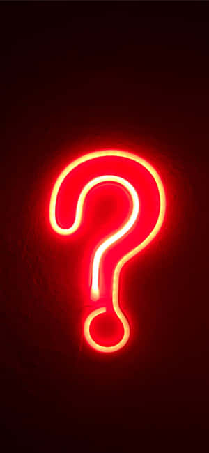 Neon Question Mark Light Red Aesthetic Wallpaper