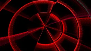 Neon Red And Black Fractal Circle Wallpaper