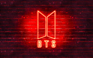 Neon Red Bts Logo Wallpaper