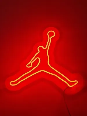 Neon Red Led Jordan Logo Wallpaper