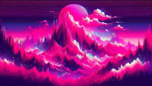 Neon Retro Synthwave Landscape Wallpaper