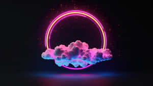 Neon Ring Clouds Fantasy Wallpaper