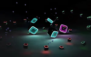 Neon Shapes Formal Desktop Wallpaper