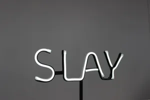 Neon Sign Slay Word Wallpaper
