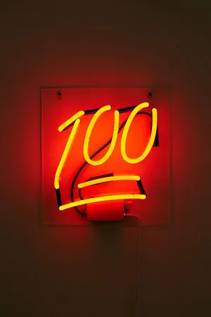 Neon Sign100 Percent Light Orange Aesthetic Wallpaper