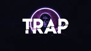 Neon Skull Trap Music Background Wallpaper
