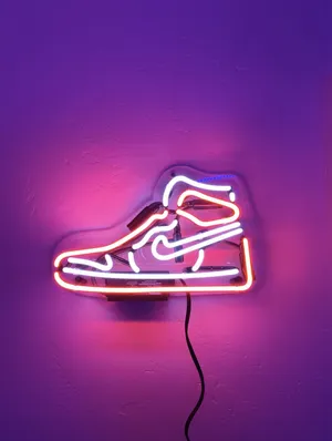 Neon Sneaker Art Wallpaper