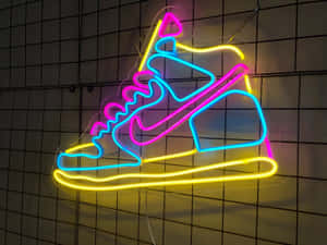 Neon Sneaker Sign Wallpaper