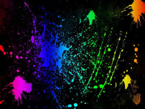Neon Splash Abstract Art Wallpaper