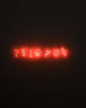 Neon Symbols Red Glow Wallpaper