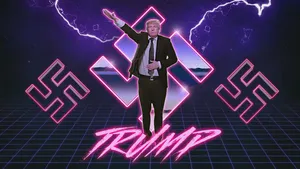 Neon Synthwave Trump Wallpaper