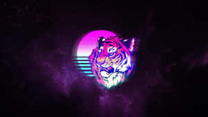 Neon Tiger Retro Synthwave Art Wallpaper