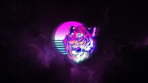 Neon Tiger Retro Synthwave Art Wallpaper