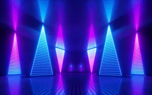 Neon Triangles Vaporwave Desktop Wallpaper