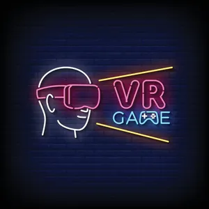Neon V R Gaming Sign Wallpaper