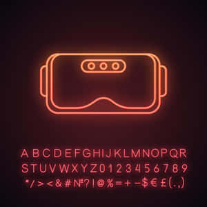 Neon V R Headset Glowing Icon Wallpaper