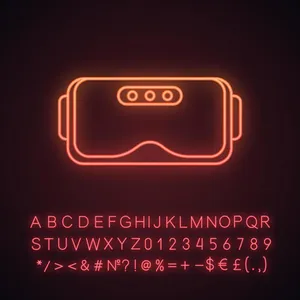 Neon V R Headset Glowing Icon Wallpaper