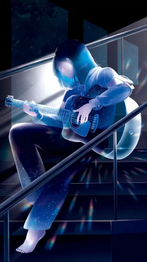 Neon Vibes With Anime & Music Fusion Wallpaper