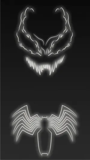 Neon White Venom Logos Wallpaper