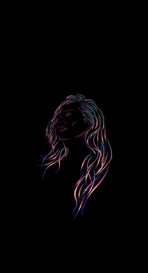 Neon Woman Artwork Best Oled Wallpaper