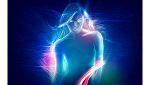 Neon Woman Hologram Wallpaper