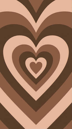 Nested Hearts Aesthetic Brown Tones Wallpaper