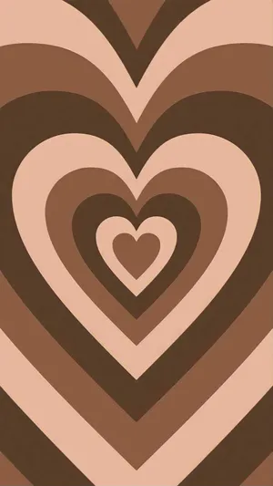 Nested Hearts Aesthetic Brown Tones Wallpaper