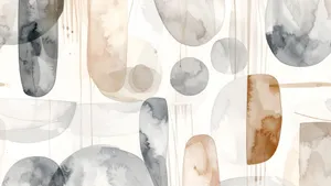 Neutral Abstract Shapes Design Wallpaper